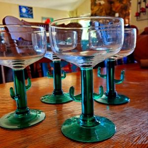 Glass margarita stemware.